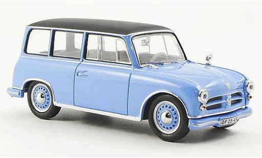 AWZ P70 berline 1/43 IST Models blauw/zwart 1957 modelauto