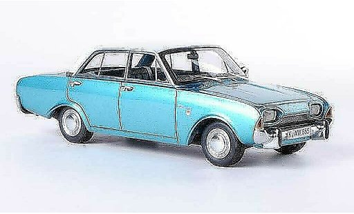 Ford Taunus 17M P3 1/43 Neo () blauw/wit 4-Turer modelauto