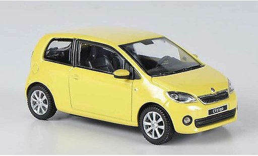Skoda Citigo 3 portes 1/43 Abrex geel 3- 2012 modelauto