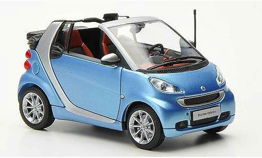 Smart ForTwo Cabrio 1/43 Minichamps blauw/grijs 2010 modelauto
