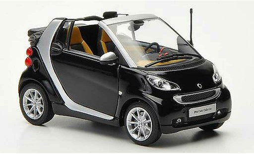 Smart ForTwo Cabrio 1/43 Minichamps zwart/grijs 2010 modelauto