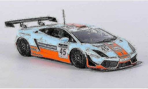 Lamborghini Gallardo LP600-4 1/43 Fujimi GT3 No.45 Gulf Racing A.Barles i /F.Fatien / K.A.Azhari / F.Giroix 24h Spa 2011 modelauto