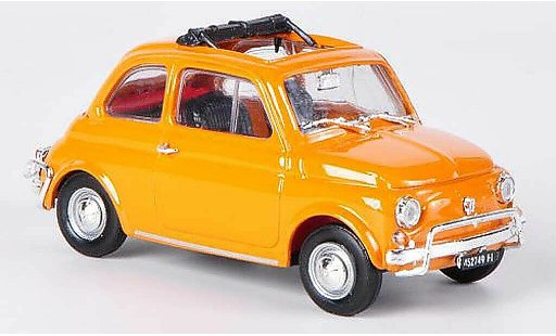 Fiat 500 L 1/43 Brumm oranje openes vouwdak 1968 modelauto