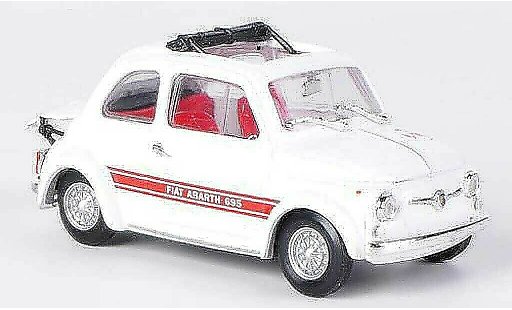 Fiat 695 Abarth SS 1/43 Brumm Assetto Corse wit/rood openes vouwdak 1968 modelauto