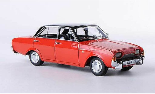 Ford Taunus 17M P3 1/43 Neo 4-turig rood/zwart gelimiteerd Auflage 300 stuk modelauto