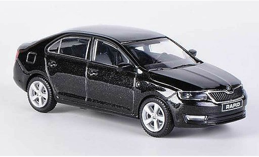 Skoda Rapid Base 1/43 Abrex zwart 2012 modelauto