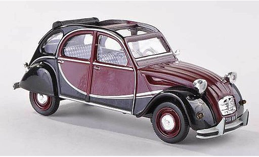 Citroen 2CV Charleston 1/43 Vitesse zwart-rood/zwart 1982 modelauto
