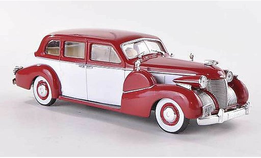 Cadillac Fleetwood Series 75 1/43 WhiteBox V8 Sedan rood/wit 1939 modelauto