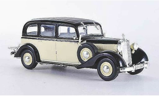 Mercedes 260 D 1/43 WhiteBox (W138) beige/zwart 1936 modelauto