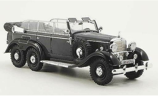 Mercedes G4 Base 1/43 WhiteBox (W31) grijs/zwart 1938 modelauto