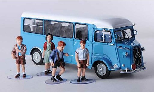 Citroen Type H Fourgonnette 1/43 Eligor Schulbus blauw/wit met 4 Figuren modelauto