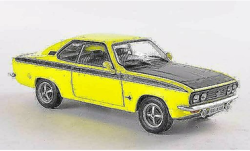 Opel Manta A 1/43 WhiteBox GT/E geel/zwart modelauto