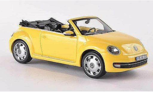 Volkswagen Beetle Cabriolet 1/43 Schuco geel 2012 modelauto