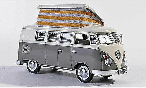 Volkswagen T1 Base 1/43 Schuco Campingbus grijs/wit modelauto
