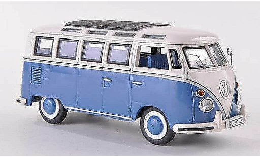 Volkswagen T1 Base 1/43 Schuco Samba blauw/wit modelauto