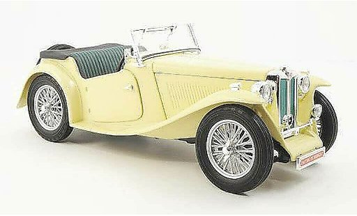 MG TC Base 1/18 Yat Ming Midget beige RHD 1947 modelauto