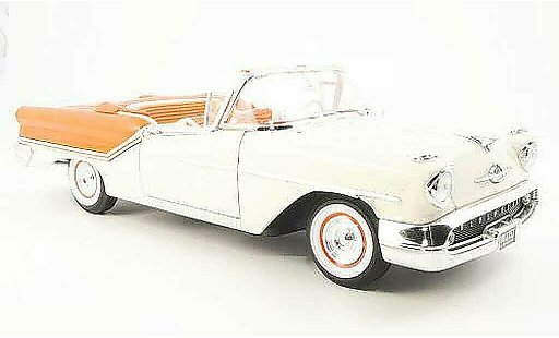 Oldsmobile Super 88 Convertible 1/18 Yat Ming Cabriolet wit/oranje 1957 modelauto
