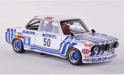 Bmw 2002 tii 1/43 Spark No.50 Europe Meubles DRM Hockenheim 1974 J.Obermoser modelauto
