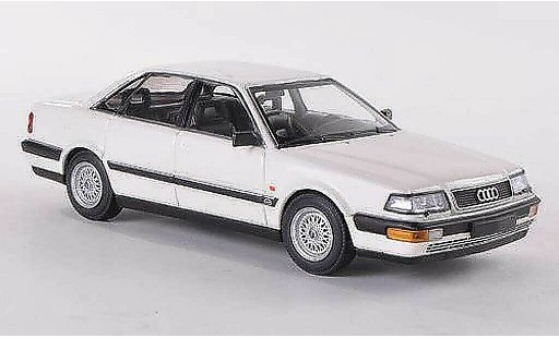 Audi V8 berline 1/43 Minichamps wit 1988 modelauto