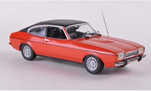 Ford Capri MK2 1/43 Minichamps MkII rood/matzwart 1974 modelauto
