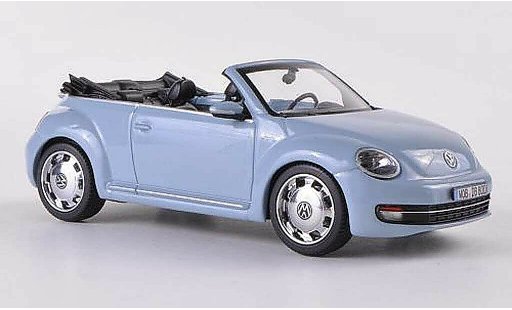 Volkswagen Beetle Cabriolet 1/43 Schuco blauw grijs 2012 modelauto