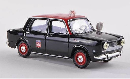 Simca 1000 Taxi 1/43 Norev G7 zwart/rood 1962 modelauto