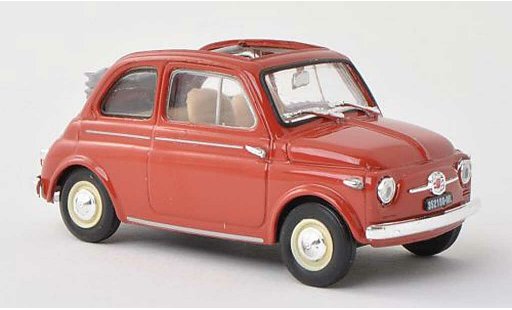 Fiat 500 Nuova 1/43 Brumm rot-brun openes toit rabattable 1957 modelauto