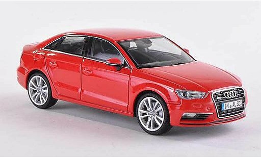 Audi A3 berline 1/43 Herpa Sedan rood 2013 modelauto