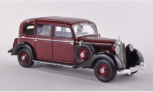 Mercedes 260 D 1/43 Esval Models Pullmann Landaulet zwart-rood/zwart 1936 modelauto