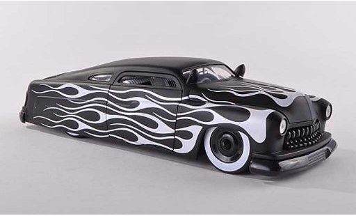 Lincoln Mercury Base 1/18 Jada Toys lumineuses-zwart avec witem deco de flame 1951 modelauto