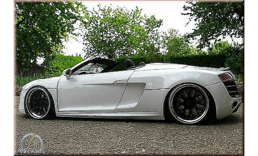 Audi R8 spyder 1/18 Kyosho wit V10 jantes 21 pouces rabaissee modelauto