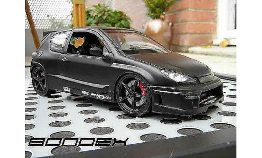Peugeot 206 RC 1/18 Norev parotech 3 portes zwart modelauto
