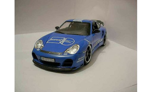 Porsche 911 Turbo 1/18 Hotworks techart blauw modelauto