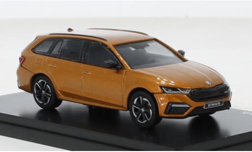 Modelauto Skoda Octavia Combi RS IV metallic oranje 2020 1/43 Abrex
