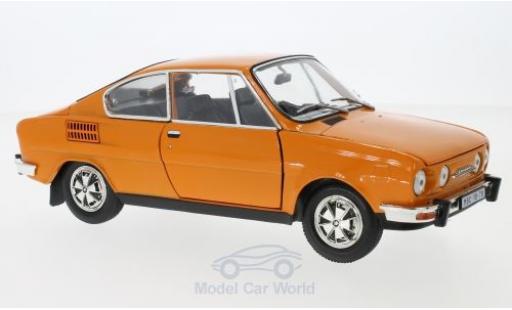 Modelauto Skoda 110 R Coupe oranje 1980 1/18 Abrex