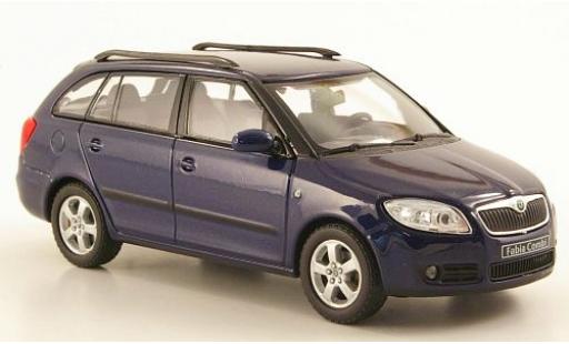 Modelauto Skoda Fabia Combi II metallic blauw 1/43 Abrex