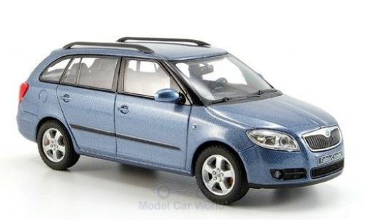 Modelauto Skoda Fabia Combi II Stationwagen metallic blauw 1/43 Abrex