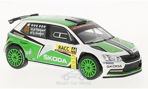Modelauto Skoda Fabia R5 III No.44 Rally WM Rally Catalunya 2015 P.Tidemand/E.Axelsson 1/43 Abrex