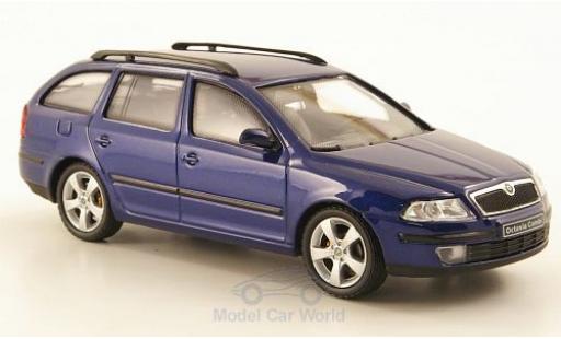 Modelauto Skoda Octavia Combi blauw 2004 1/43 Abrex