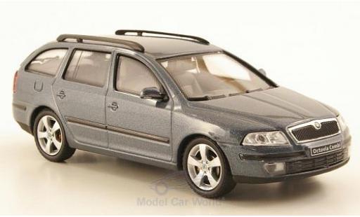 Modelauto Skoda Octavia Combi metallic grijs 2004 1/43 Abrex
