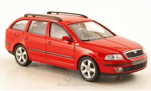 Modelauto Skoda Octavia Combi rood 2004 1/43 Abrex
