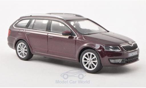 Modelauto Skoda Octavia Combi III metallic rood 2013 1/43 Abrex