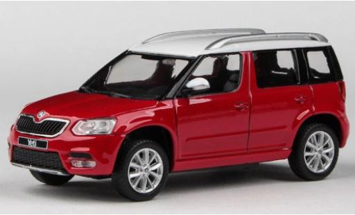 Modelauto Skoda Yeti FL rood/wit 2013 1/43 Abrex