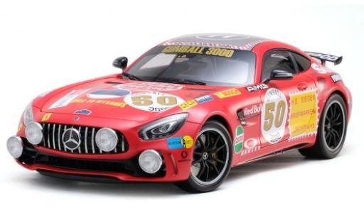 Modelauto Mercedes AMG GT GT R (C190) 2017 Rote Sau avec Zusatzscheinwerfern No.50 Gumball 3000 1/18 Almost Real