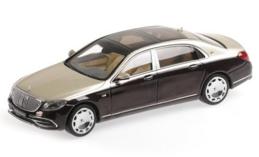Modelauto Mercedes Classe S Base Maybach S650 (V222) metallic rood/metallic beige 2019 1/43 Almost Real