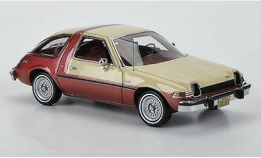 AMC Pacer berline 1/43 Neo beige/rood 1975 modelauto