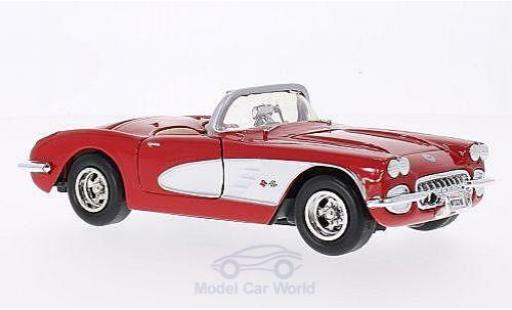 Modelauto Chevrolet Corvette Convertible (C1) rood/wit 1959 1/24 Motormax