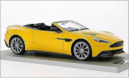 Aston Martin Vanquish volante 1/18 Tecnomodel geel 2014 modelauto