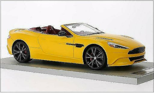 Aston Martin Vanquish volante 1/18 Tecnomodel mat-geel 2014 modelauto