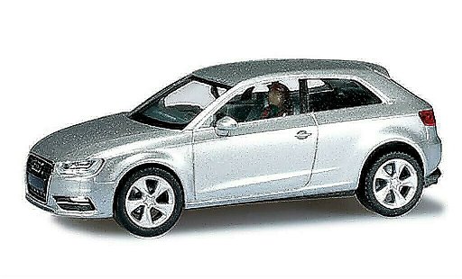Audi A3 berline 1/87 Herpa (8V) grijs DioramaReady modelauto